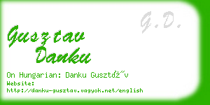 gusztav danku business card